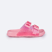 Chinelo Birken Infantil Pampili Fun Glee Glitter Rosa - lateral da birken infantil