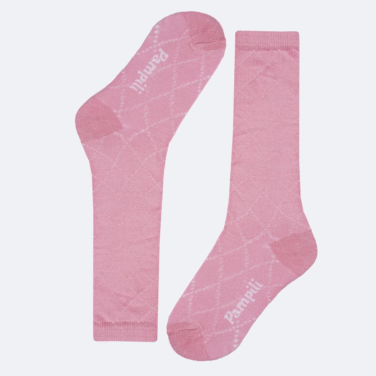 Meia 3/4 Pampili Textura Rosa