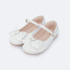 Sapatilha Infantil Pampili Bailarina Laço e Coração Metálico Branca