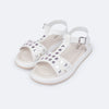 Sandália Infantil Pampili Cora Tachas Espelhadas Branca