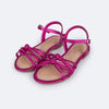 Sandália Infantil Pampili Cherrie Tiras Trançadas Metalizada Pink