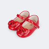 Sapato de Bebê Nina Duplo Laço Vermelho