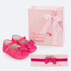 Sapato de Bebê Pampili Nina Momentos Especiais Laço Strass Pink - Ganhe Faixa de Cabelo