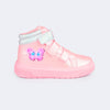 Tênis de Led Infantil Feminino XP24 Borboleta Branco Rosa