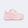Tênis Infantil Pampili Honey Escolar Fecho Duplo Rosa Claro