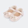 Sapato de Bebê Nina Duplo Laço Nude