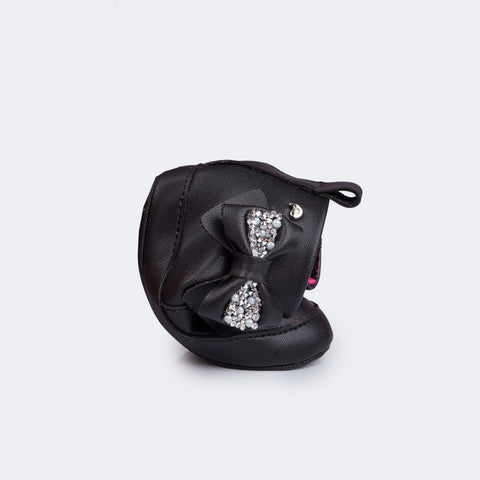Bota de Bebê Nina Laço Preta