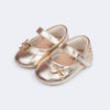 Sapato de Bebê Pampili Nina Mini Laço Dourado