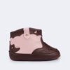 Bota de Bebê Pampili Nina Western Marrom e Rosa