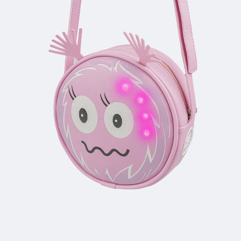 Bolsa de Led Pampili Chocomonstros Cacau Show Rosa Bale