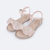 Sandália Infantil Pampili Cherrie Laço com Glitter e Strass Rosa Novo