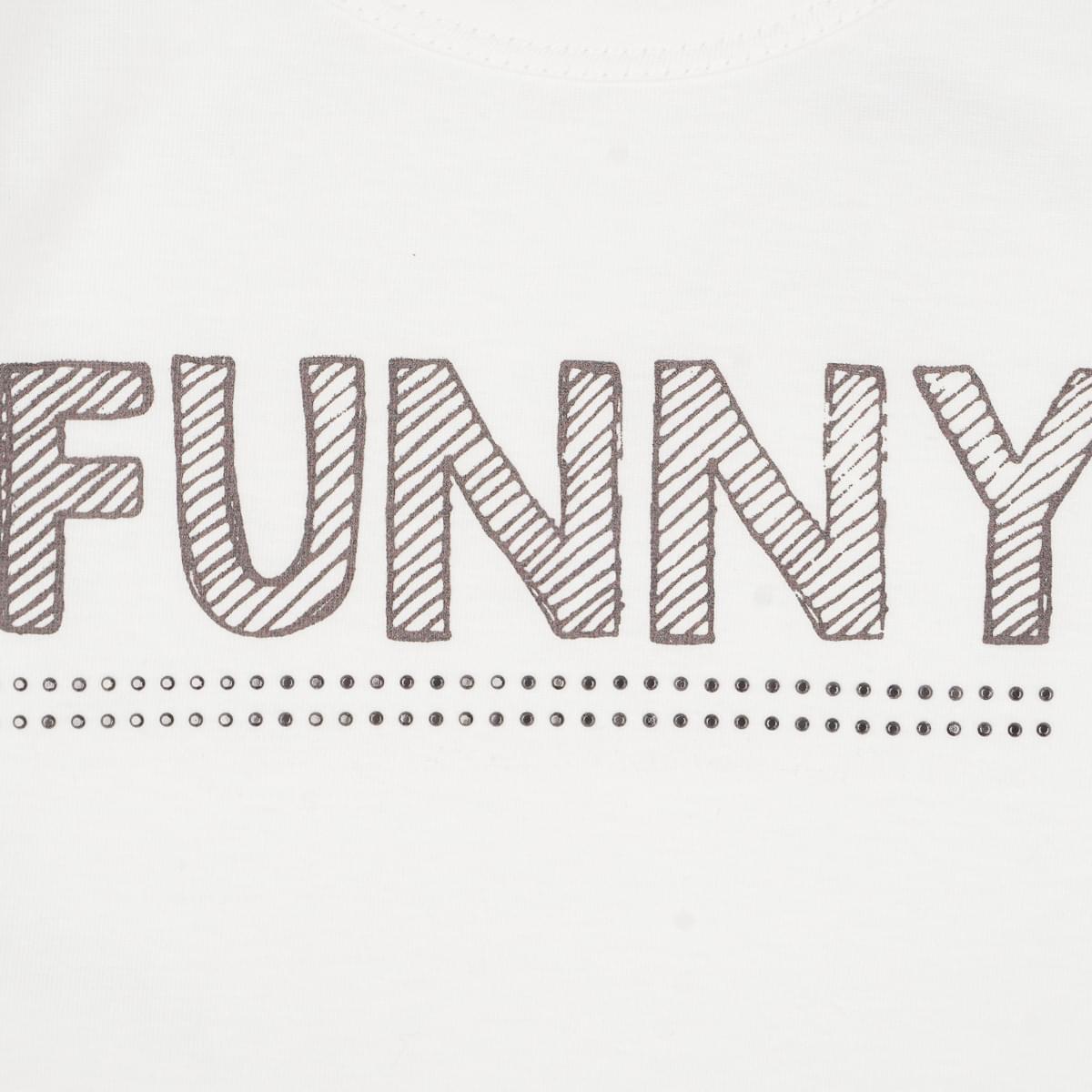 Camiseta Infantil Pampili Manga Longa Funny Off White