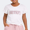Camiseta Infantil Feminina Artsy Off White