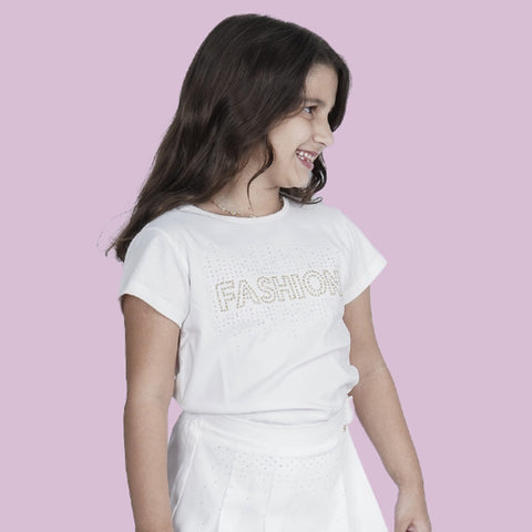 Camiseta Infantil Pampili Fashion Off White