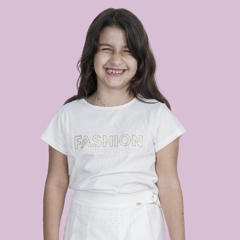 Camiseta Infantil Pampili Fashion Off White