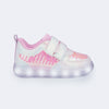 Tênis de Led Infantil Pampili Sneaker Luz Paetê Tie Dye