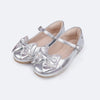 Sapatilha Infantil Pampili Bailarina Laço com Manta de Strass Prata