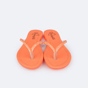 Sandália Chinelo Infantil Pampili Iris Strass Laranja Neon