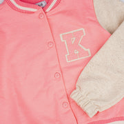 Jaqueta Bomber Kukiê Moletom Strass Rosa Neon - bomber infantil