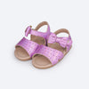 Sandália de Bebê Pampili Nana Perfuros e Laço Lilás Holográfica