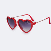 Óculos de Sol Infantil KidSplash! Proteção UV Coração Vermelho - frente do óculos de coração infantil