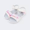 Sandália Infantil Candy Fecho Holográfica Branca