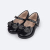 Sapato Infantil Pampili Mini Angel Laço Glitter e Strass Preto Verniz