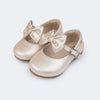Sapato Infantil Pampili Angel Perolada com Laço Removível Nude