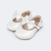 Sapato Infantil Pampili Angel Perolada com Laço Removível Branco