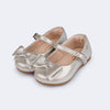 Sapato Infantil Pampili Angel Laço Ouro Light