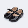 Sapato Infantil Pampili Mini Angel Laço com Brilho Verniz Preto