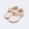 Sapato Infantil Pampili Mini Angel Laço com Brilho Nude