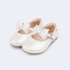 Sapato Infantil Pampili Angel Laço com Pérolas Branco Metalizado