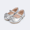 Sapatilha Infantil Pampili  Mini Angel Laço e Strass Prata