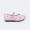 Sapato Infantil Pampili Mini Angel com Laço Pérola Rosa Claro