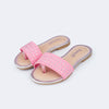Sandália Rasteira Infantil Pampili Cherrie Slide Rosa