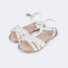 Sandália Infantil Pampili Cherrie Strass e Tachas Branca