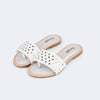 Chinelo Infantil Pampili Cherrie Tachas Espelhadas Branco