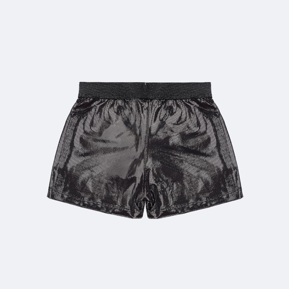 Short Saia Infantil Pampili Foil Grafite 