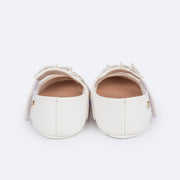 Sapato de Bebê Pampili Nina Flores Branco - traseira do sapato em sintético branco