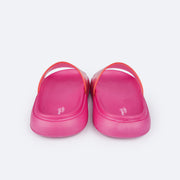 Chinelo Slide Infantil Pampili Fly Glee Glitter Pink - traseira do chinelo confortável