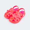 Babuche Infantil Feminina Pink Glee Borboletas Rosa Neon