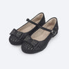 Sapato Infantil Feminino Pampili Angel Laço Duplo Glitter Strass Preto