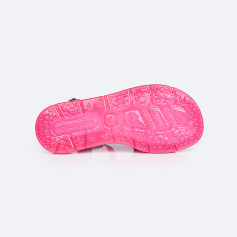 Sandália de Led Infantil Pampili Lulli Glitter e Pontos Coloridos Preta - solado antiderrapante
