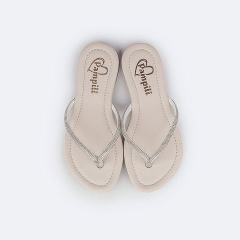 Sandália Chinelo Infantil Pampili Iris Strass Nude