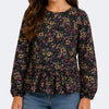 Blusa Peplum Manga Longa Infantil Momi Florida
