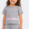 Camiseta Moletom Infantil Pampili Awesome Mescla
