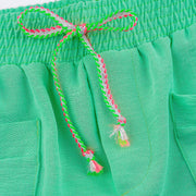 Conjunto Infantil Petit Cherie Paradise Bordado e Strass Branco e Verde