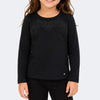 Blusa Manga Longa Infantil Pampili Detalhes Preta
