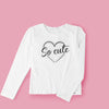 Camiseta Manga Longa Infantil Pampili So Cute Off White
